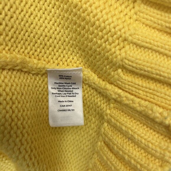 Talbots Yellow Cable Knit Sweater Women's Size 2X - Picture 5 of 9